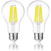 FLSNT LED Lampadine Edison E27 Energetico di Classe A, 7W (equivalenti a 100W), A70 Retro LED filamento Lampadine, Bianco caldo 2700K, 1521 Lumen, Confezione da 2