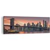 ARTTOR Moderno Quadro su Tela 90x30 cm Stampe da Parete Architettura Città - 4048 | New York Ponte Notte Quadro Decorativo Piccolo 1 pezzo Soggiorno Camera da Letto Arte da Parete Decorazione da Parete ARTTOR