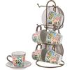 Baroni Home Set da 6 Tazzine Decorate Linea Cementine, 15x13x29 cm