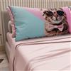 PETTI Artigiani Italiani - Lenzuola Animali con Gatti in Cotone con Federe in Stampa Digitale, Lenzuola Matrimoniali, Completo Letto Matrimoniale Cipria, 100% Made in Italy