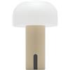 LUUK Studio NUOVO: Lampada da tavolo LED dimmerabile per interni ed esterni a forma di fungo, IP 44 adatto per giardino, portatile e mobile, elegante accessorio di design, kaki opaco
