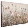 MuchoWow© Quadri Camera Da Letto Stampe Da Parete Quadro Su Tela Moderni | 120x80 cm - Decorazioni Murali Soggiorno Foto Quadretti Ingresso Casa Muro Fiori - Rosa - Moderno - Beige
