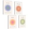 mojoliving Aura Poster Set Immagini Body Mind Soul Heart Aesthetic Style Preppy Room Decor Y2K Estetica Yoga Legge di Attrazione Manifestazione