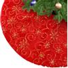 KONVINIT Peluche Gonna Albero di Natale Rosso Con Paillettes circolare 90cm | tappeto sotto albero Gonna per albero di natale in peluche Copertura Base per Decorazioni Natalizie - 78cm/90cm/122cm