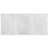 DekoArte - Quadri moderni soggiorno in rilievo 60x90 x3 cm con cornice | Trittico di quadri con cornice bianca inclusa, quadro rilievo bianco gesso texture, pronto da appendere