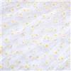 BENECREAT Tessuto con Stampa di Fiori Margherita Da 3.6 m, Nastro di Pizzo di Tulle Bianco Largo 1.5 m per Gonna Abito Da Sposa Decorazioni per Cucire Fai Da Te Forniture Artigianali