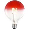 Suprema, Lampadina LED Decorativa Mini Globo, Effetto Spirale, Vintage, Attacco E27, 220-240V, 1800K, 4W, Dimensioni 125x176 mm, Dimmerabile (Trasparente Rossa)