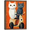PIY PAINTING Animali Su Tela, Gatto Tela Immagini, Gattino Bianco e Nero, Decorazioni Murali Stampe, Facile Da Appendere Per Camera Da Letto Soggiorno Bagno, Cornice Interna, 30X40 CM