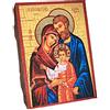 NKlaus Sacra Famiglia, icona cristiana in legno sigillato 16x12,5cm fatta a mano 37035