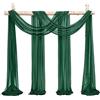 Showgeous 2 pannelli tende in chiffon per arco nuziale 28 x20ft tessuto verde smeraldo drappeggio arco tende in chiffon trasparente decorazioni in tela per soffitto