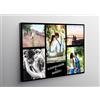 LaboratorioRadice Quadro personalizzato con 5 foto collage su tela canvas con frase,stampa foto personalizzata su tela formato intero del quadro : (cm.30x50)