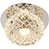 IUokLU Plafoniera in cristallo LED da incasso Lampada da 4,7 pollici Moderna lampada da corridoio in cristallo per isola cucina, camera da letto, corridoio, bagno Faretti a LED in cristallo (Luce calda 3W)
