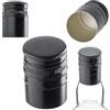 KADAX Tappo a vite 31,5x44mm per bottiglie, tappo per bottiglie in alluminio, chiusura a vite, tappo a vite per bottiglie di vino, succhi e liquori (Nero, 50 pezzi)