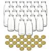 gouveo Set di 24 Bottiglie di Succo 250 ml con Tappo a Vite Oro - Bottiglia di Vetro 0,25 l con Tappo TO43 - Bottiglia Vuota per Succo, Frullato, Limonata (SF250G)