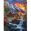 RKFLGEW 14CT Quadri Punto Croce Kit Da Ricamo Fantasy Forests Cottage Paesaggi Di Montagna E Fiume Tessuto Prestampato Punto Croce Arte Fai Da Te Kit Di Ricamo Per Adulti Principianti 30x40cm