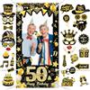 Businey 31 accessori per cabina fotografica per 50° compleanno, kit per selfie | Cornice per selfie, 50° cabina fotografica, per uomini e donne, decorazioni per feste di 50° compleanno, regali