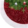 KONVINIT Paillettes Gonna Albero di Natale Finta Pelliccia Gonne per Alberi | Rosso Rotondo Natale Tappeto Albero di Natale Copri Base Albero Natale Decorazioni Natalizie,78cm/90cm/122cm