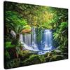 MuchoWow© Quadri Astratti su Tela Foto Quadro Moderno Soggiorno Canvas | 70x50 cm - Decorazioni Camera da Letto Giungla - Cascata - Australia - Piante - Natura