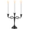 Sziqiqi Candelabro 3 Bracci, Nero, in Zinco | Portacandela Gotico per Candele Affusolate, Montaggio Semplice con Istruzioni, Candeliere per Halloween, Soggiorno, Camino
