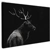 MuchoWow© Quadri su Tela Foto Quadro Moderno Soggiorno Canvas Decorazioni | 90x60 cm - Camera da Letto Cervo - Nero - Ritratto - Boschi - Animali