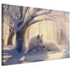 decomonkey Stampa su tela Lupo Inverno Neve Natura, 1 pezzo, 60x40 cm | Tela strutturata su telaio in legno, decorazione per soggiorno, animali