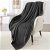 Generic Elegante coperta per divano e divano, coperta in pile leggero per tutte le stagioni, lussuosa coperta morbida e accogliente per lei e per lui, grigio scuro, 127 x 142 cm