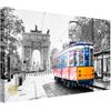 Wallazz Quadro su Tela Milano - Quadri Moderni Soggiorno - Tram, Duomo, Galleria, Navigli, Castello, Arco, Scala - Stampa su Tela - Quadro Moderno Soggiorno - 70x140cm
