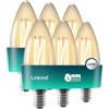 Linkind Lampadina LED Ultra Efficiente E14 da 2,2 W (sostituisce 40 W), 470 lm, Luce Bianca Calda 2700 K,Attacco B35/C35, Angolo di Emissione 320°, Non dimmerabile, Confezione da 6 Pezzi