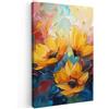 MuchoWow© Stampa Su Tela Decorazioni Pareti Canvas Grandi Dimensioni Quadri | 80x120 cm - Con Cornice Moderni Quadro Soggiorno Foto Camera Da LettoFiori - Dalia - Arte - Arancio - Acquerello