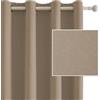 Ystyle Tende Oscuranti per Interni 2 Pezzi, 140x240 CM, Termiche Isolanti, Anti-Rumore, con Anelli, Tenda Moderna Per Camera da Letto e Soggiorno, Caffè Chiaro