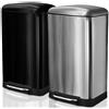 Casa pura - Pattumiera a pedale Cubo con abbassamento automatico, 30 litri, con coperchio Softclose, chiusura antiodore, in acciaio INOX, argento, 30 litri