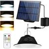 LURICO Lampada Solare da Esterno con telecomando, Lampada a Sospensione Solare | Lanterne Solari da Esterno, 3 Colori 6 Livelli di Luminosità, IP65 Lampadario Solar per Gazebo Balcone Giardino Garage