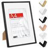 HIMEETIME® 1x Cornice Foto A4 21x29.7cm Alluminio spazzolato Nero,Passepartout 15X21cm,Cornice 21x30 Piccolo per FotoDisegni,Montaggio a parete o esposizione da tavolo