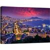 canvashop Quadri Golfo Di Napoli 70x50 cm Tramonti Stampa Su Tela | Quadro Moderno, Soggiorno, Arredo Casa, Città Italia