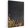 MuchoWow© Stampa Foto Quadro Moderno Quadri Moderni Soggiorno Con Cornice | 40x60 cm - Stampe Da Parete Camera Da Letto CanvasCucina - Erbe - Cibo - Spezie - Nero - Paprika - Cannella