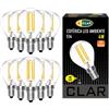 CLAR Lampadina LED E14, luce bianca calda, 4 W, confezione da 10