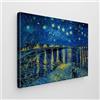 Giallobus - Quadro - Vincent Van Gogh - Art Van Gogh - Tela Standard - 70x50-02 - Notte stellata sul Rodano - Pronto da appendere - Quadri moderni per la casa