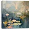 PIY PAINTING Stampa su Tela fiore di loto significa purezza, Quadro su Tela di Fiori eleganti, Quadri Moderni Cucina per la decorazione della casa, la Sala yoga 30x30cm, Telaio Interno in Legno