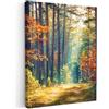 MuchoWow© Quadro Moderno Soggiorno Decorazioni Da Parete Quadri Su Tela Da | 50x70 cm - Salotto Grandi Foto Con Cornice Stampe Su Tela Camera Da Letto CasaForesta - Sole - Natura - Autunno