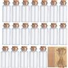 ATB-Foger 20 flaconcini di vetro da 10 ml, piccole provette con tappo di sughero, per decorazioni fai da te, regali di nozze, feste (20 spago + 20 etichette da appendere)