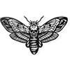 NBEADS Decorazione Da Parete In Metallo Death Head Moth, 17.6x30cm Decorazione Da Nera con Silhouette Gotica per Camera Da Letto Soggiorno Bagno Ufficio, Giardino