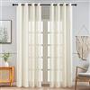 Topfinel Tende Oscuranti per Interni 140x160 cm Tende Cmera da Letto Semitrasparenti per Soggirono Voile Lino con Occhielli Trasparente Leggera per Finestra Beige Naturale 2 Pannelli