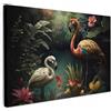 MuchoWow© Quadri Grandi Dimensioni Quadretti Da Parete Quadro Moderno | 120x80 cm - Camera Da Letto Stampa Foto Su Tela Soggiorno Con CorniceFenicottero - Fiori - Giungla - Uccelli - Natura