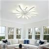 LJX 78cm Lampadario Con Ventilatore Da Soffitto Silent Plafoniera Ventilatore Dimmerabile Timer Motore Dc Reversibile Moderna Ventola Soffitto Con Luce per Camera Da Letto Soggiorno, Bianco