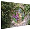 MuchoWow© Stampa di Foto su Tela Quadro Soggiorno Moderno Quadri per | 120x80 cm - Salotto Decorazioni Camera Vista dalla finestra - Fiori - Ortensie - Estate