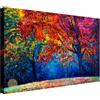 Wallazz Quadri Moderni Soggiorno Riproduzione Quadri famosi su tela - 100% Made in Italy - Astratto - Il Bosco - Qualità Artigianale - 60x120cm