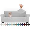 Ystyle Elasticizzato Copridivano 4 Posti Con Braccioli, Grigio Argento | Universale Fodera Divano, Copridivani Antigraffio Gatto Antiscivolo Antimacchia, Moderno Sofa Cover Lavabile