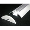 Marc LED Ltd LED alluminio estrusione (profilo); P4, verniciato, bianco, set con copertura smerigliata (materiale: PMMA) e due tappi terminali; lunghezza: 1m / 100cm/1000mm
