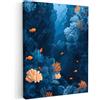 MuchoWow© Quadri Con Cornice Decorazione Quadri Per Camera Da Letto | 50x70 cm - Quadretti Da Parete Moderni Quadro Moderno Soggiorno Grande Foto Su Tela Barriera Corallina - Pesci - Oceano - Blu