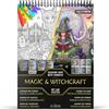 In Textu Libro da colorare per adulti Magia & Stregoneria, Carta 200 g/m² | Rilegatura a spirale, A4, qualità premium, 30 disegni, 300 modelli a colori, per matite e pennarelli acrilici|Alcol|Acqua